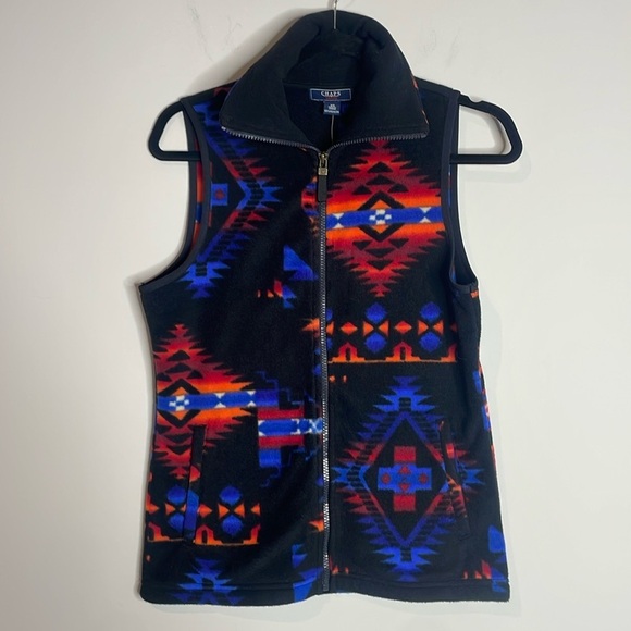 SOLD Chaps | Women’s Southwestern Print Fleece Vest Size XS NWT - Picture 1 of 6